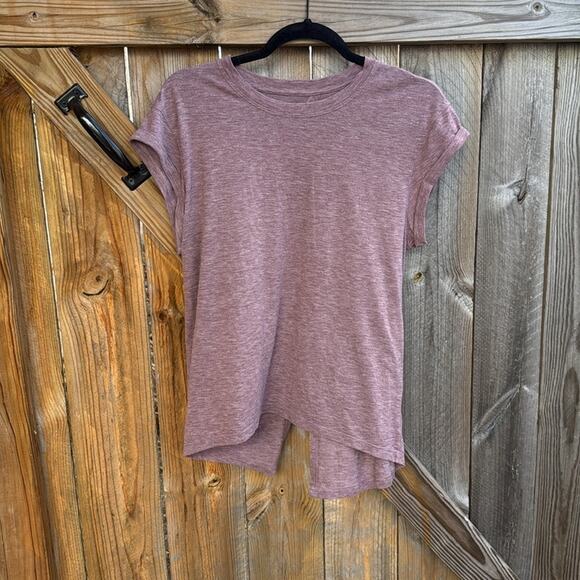 Lululemon Box It Out Short Sleeve Heathered Oxblood Size 10 - Picture 4 of 7